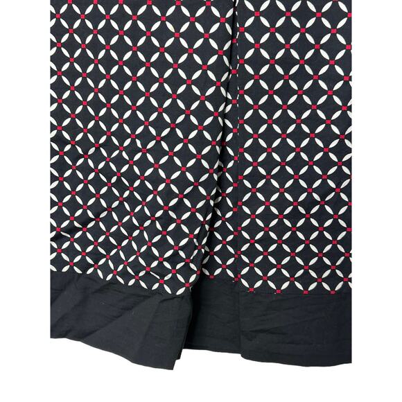 Ann Taylor Navy Blue & Red Patterned A-Line Skirt Sz 12P 12 Petite Pleats Lined - Picture 5 of 7